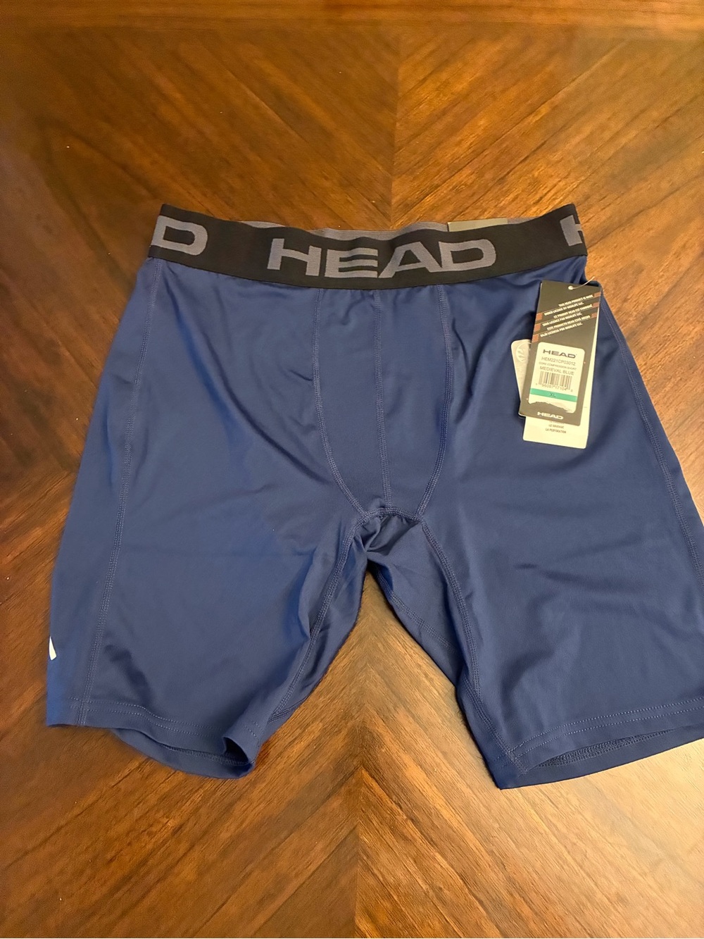 HEAD Men's Compression Shorts - Lightweight Medieval Blue, X-Large New